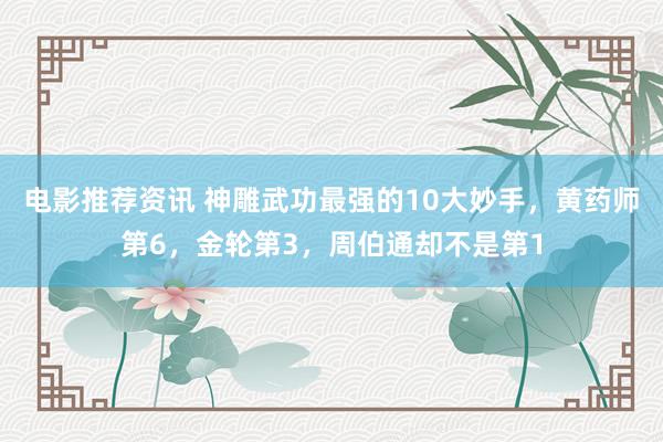 电影推荐资讯 神雕武功最强的10大妙手，黄药师第6，金轮第3，周伯通却不是第1