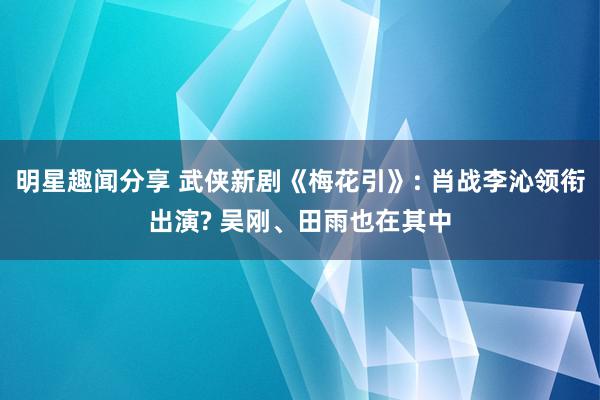 明星趣闻分享 武侠新剧《梅花引》: 肖战李沁领衔出演? 吴刚、田雨也在其中