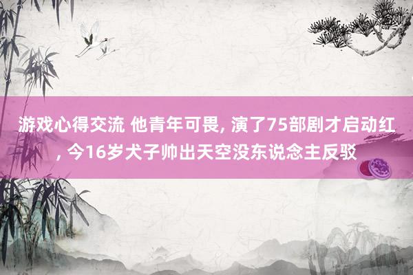 游戏心得交流 他青年可畏, 演了75部剧才启动红, 今16岁犬子帅出天空没东说念主反驳