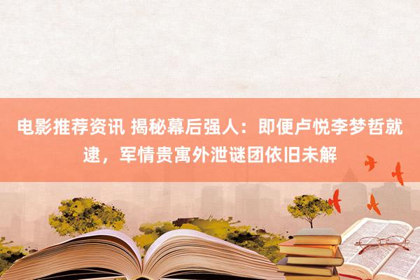 电影推荐资讯 揭秘幕后强人：即便卢悦李梦哲就逮，军情贵寓外泄谜团依旧未解